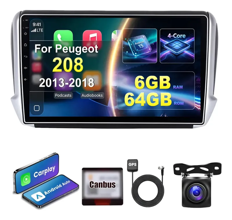 Autoestéreo Android para Peugeot 208 2013-2018