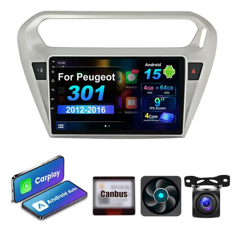 Autoestéreo Android para Peugeot 301 2012-2016
