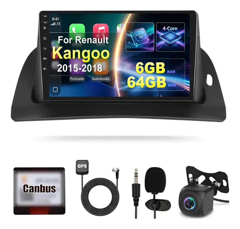 Autoestéreo Android para Renault Kangoo 2015-2019